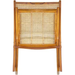 Discount Wohnen Klappsessel mit Wiener Geflecht aus Teak & Rattan - Vilrada