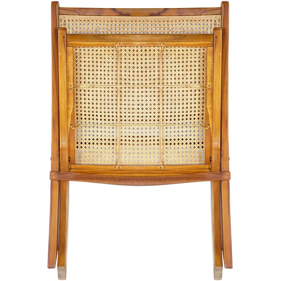 Discount Wohnen Klappsessel mit Wiener Geflecht aus Teak & Rattan - Vilrada