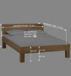 Sale Wohnen Klar lackiertes Holzbett Thivios aus Buche massiv