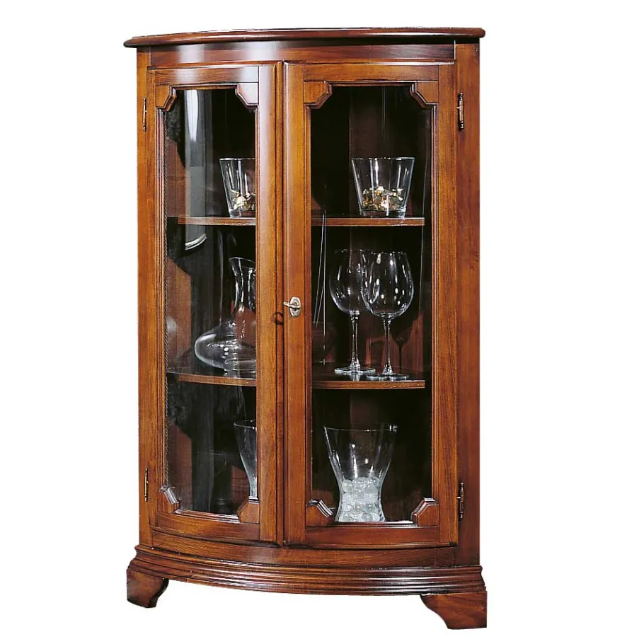 Discount Wohnen Klassisch gestaltete Eckvitrine 112 cm hoch - Yawira