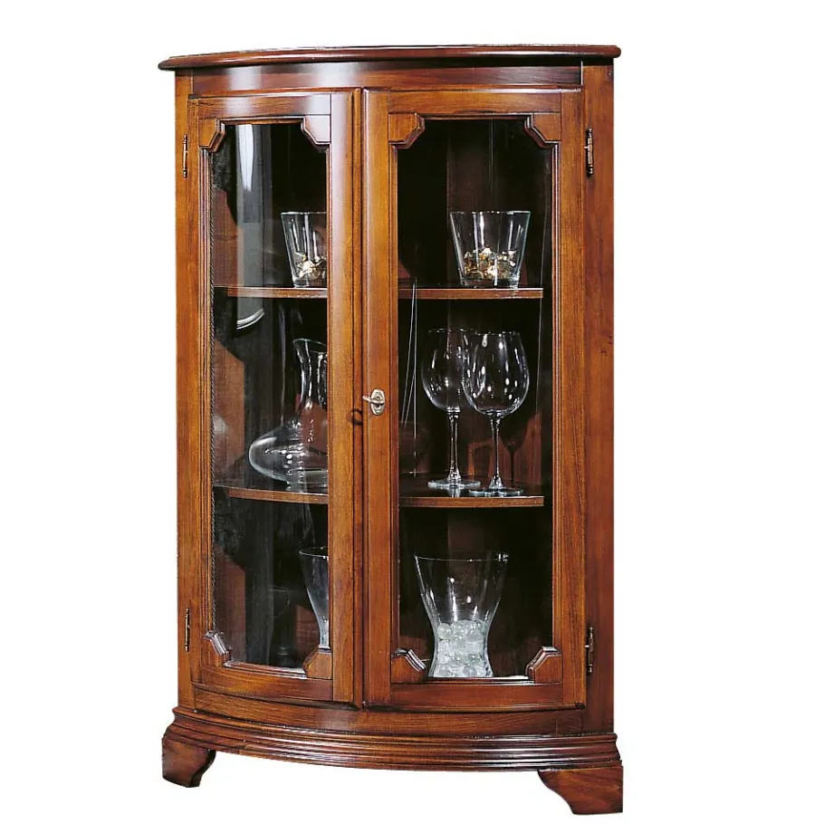 Discount Wohnen Klassisch gestaltete Eckvitrine 112 cm hoch - Yawira
