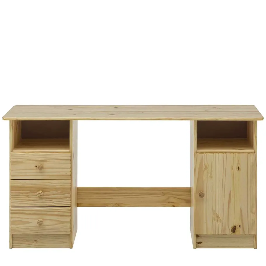 Wohnen Klassischer Holz Schreibtisch aus Kiefer Massivholz - Gomeria