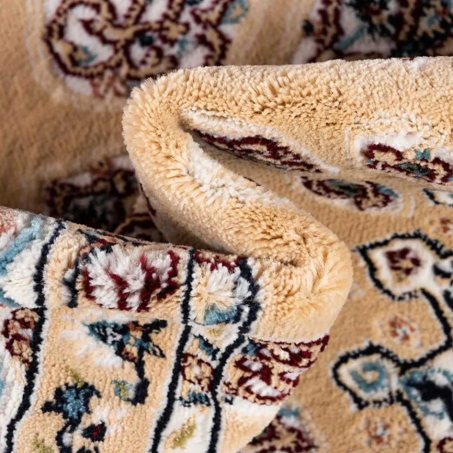 Outlet Wohnen Klassischer Teppich in Hellbraun & Creme & Mehrfarbig - Dortina