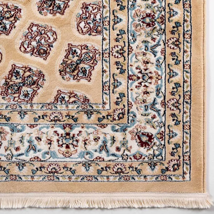 Outlet Wohnen Klassischer Teppich in Hellbraun & Creme & Mehrfarbig - Dortina