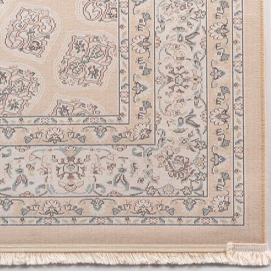 Outlet Wohnen Klassischer Teppich in Hellbraun & Creme & Mehrfarbig - Dortina