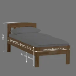 Discount Wohnen Klassisches Holzbett Seriacus mit Kopfteil halboffen