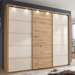 Discount Wohnen Kleiderschrank 250 cm breit mit zwei Höhen - Nikoba