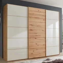 Discount Wohnen Kleiderschrank 250 cm breit mit zwei Höhen - Nikoba