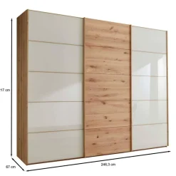 Discount Wohnen Kleiderschrank 250 cm breit mit zwei Höhen - Nikoba