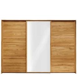 Outlet Wohnen Kleiderschrank aus Wildeiche mit Weißglas - Divnoi