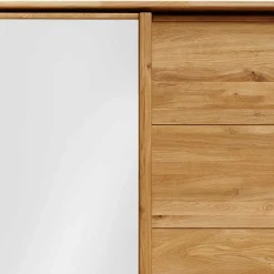 Outlet Wohnen Kleiderschrank aus Wildeiche mit Weißglas - Divnoi