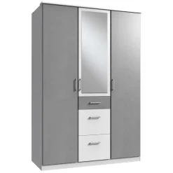 Hot Wohnen Kleiderschrank in Betonoptik Lichtgrau & Weiß - Karimos