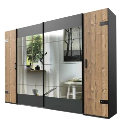 Clearance Wohnen Kleiderschrank in Tanne Dekor & Grau - Ardila