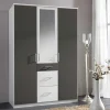 Best Wohnen Kleiderschrank in Weiß & Dunkelgrau - Vanila I