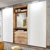 Clearance Wohnen Kleiderschrank in Weiß & Plankeneiche Optik - Stufania