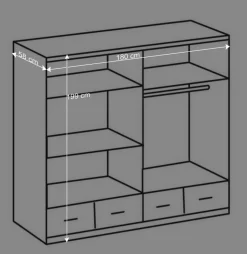 Sale Wohnen Kleiderschrank Mellevos in Weiß