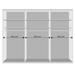 Best Wohnen Kleiderschrank mit 6 Türen 300 cm breit - Emdsiva