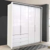 Clearance Wohnen Kleiderschrank mit Glasfront Weiß - Dolienca
