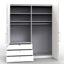 Clearance Wohnen Kleiderschrank mit Glasfront Weiß - Dolienca