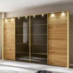 Best Wohnen Kleiderschrank mit Schwebetüren in Dunkelbraun - Vutonia