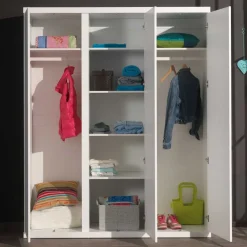 Wohnen Kleiderschrank Raven in Weiß lackiert
