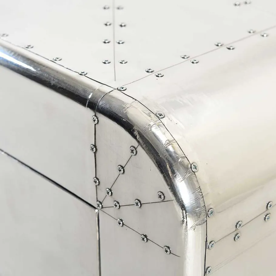 New Wohnen Kleine Kommode Pilot in Silber