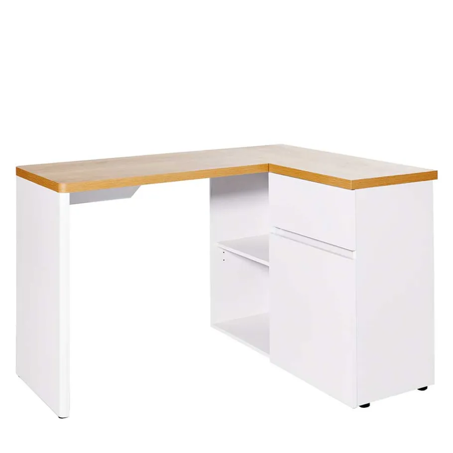 New Wohnen Kleiner Eckschreibtisch mit Stauraum - Xuana