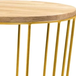 Online Wohnen Kleiner Tisch in Eiche Bianco & Bronze - Leano