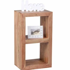 Discount Wohnen Kleines Standregal Vislan aus Holz massiv Akazie natur