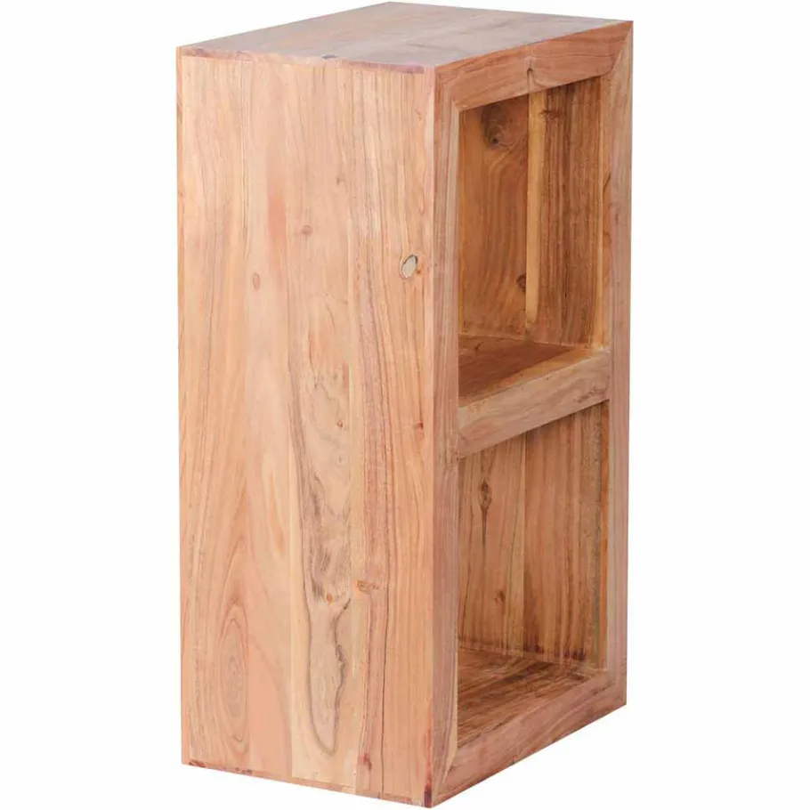Discount Wohnen Kleines Standregal Vislan aus Holz massiv Akazie natur