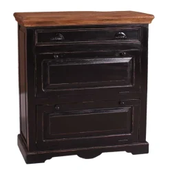 Best Wohnen Kolonial Schuhschrank in Schwarz & Honig - Kienta