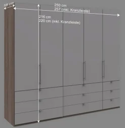 Clearance Wohnen Kombi Schlafzimmerschrank mit neun Schubladen - Vaclyn