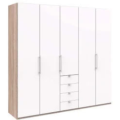 Clearance Wohnen Kombi-Kleiderschrank 3 türig & 4 Schubladen - Vaclyn