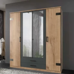Clearance Wohnen Kombi-Kleiderschrank in Plankeneiche Dekor - Corpus
