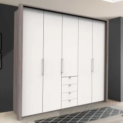 Online Wohnen Kombi-Kleiderschrank mit 2 Falttüren & Tür - Tivierto