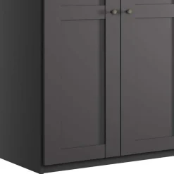 Hot Wohnen Kombi-Schlafzimmerschrank in Dunkelgrau - Mataram