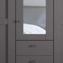 Hot Wohnen Kombi-Schlafzimmerschrank in Dunkelgrau - Mataram