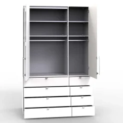Clearance Wohnen Kombi-Schlafzimmerschrank mit 2 Türen und 8 Schubkästen - Bosays