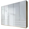 New Wohnen Kombi-Schlafzimmerschrank in Weiß & Eiche Bianco - Nuetran
