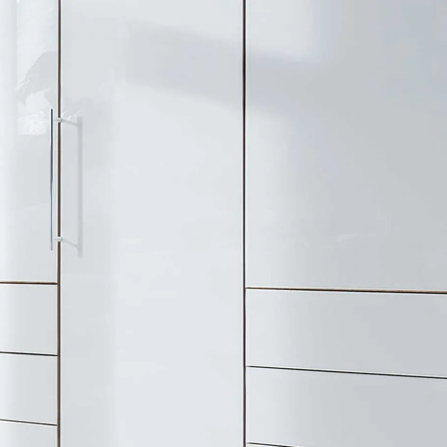 New Wohnen Kombi-Schlafzimmerschrank in Weiß & Eiche Bianco - Nuetran