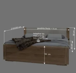 Best Wohnen Komfort Doppelbett Anglesia und Nachttisch Set (dreiteilig)