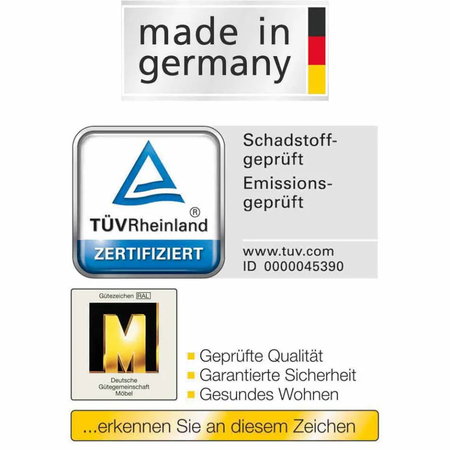 Best Wohnen Komfort Doppelbett Anglesia und Nachttisch Set (dreiteilig)