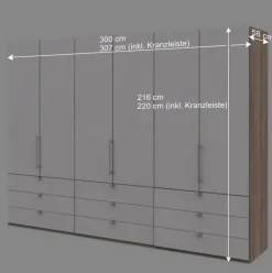 Discount Wohnen Komfort Kleiderschrank mit drei Falttüren - Vaclyn
