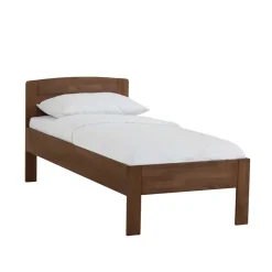Outlet Wohnen Komfort-Einzelbett Kienta aus Buche nussbaumfarben geölt