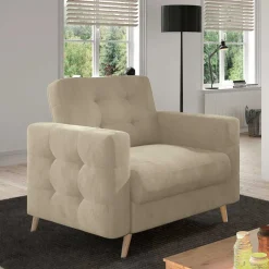 Wohnen Komfortsessel in Beige Chenille - Esmea