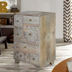 Clearance Wohnen Kommode in Holz White Wash - Troyes