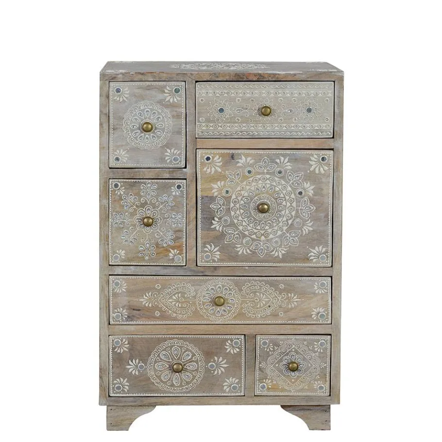 Clearance Wohnen Kommode in Holz White Wash - Troyes