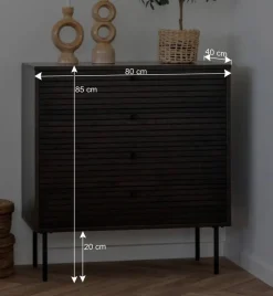Best Wohnen Kommode mit dunklem Furnier in Braun - Wega
