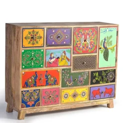 New Wohnen Kommode mit farbenfrohen Orient Motiven - Precio