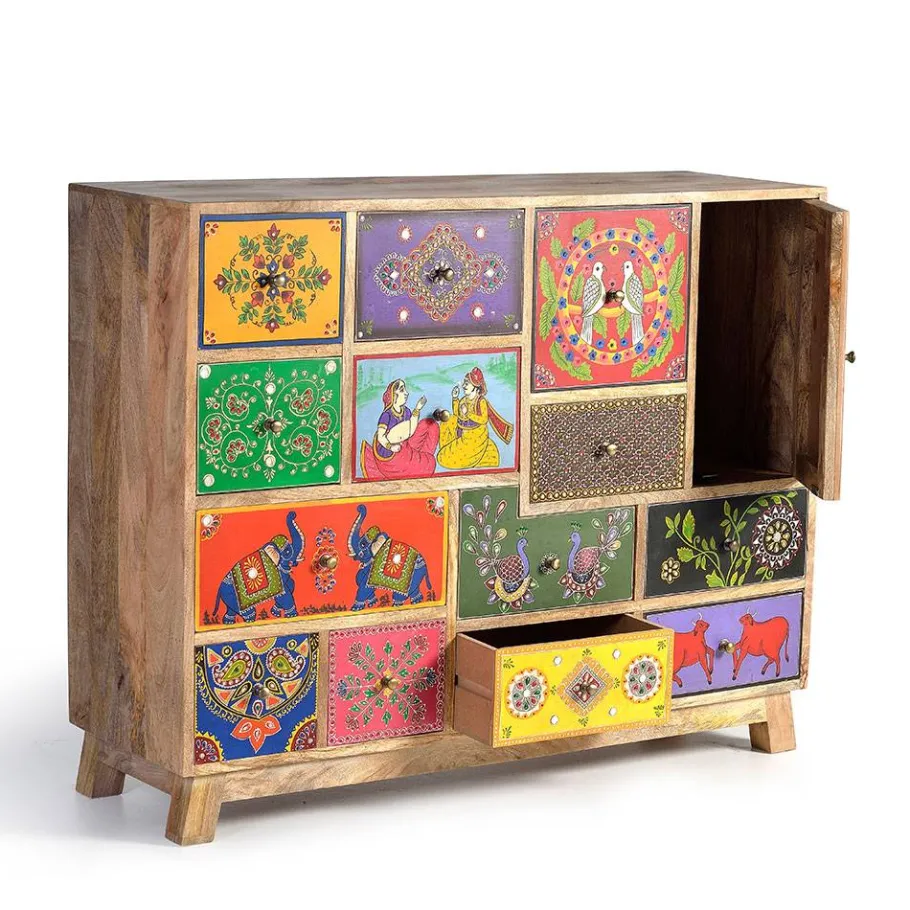 New Wohnen Kommode mit farbenfrohen Orient Motiven - Precio